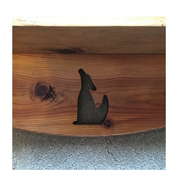 Solid Wood Shelf Southwestern Coyote Cutout  Two Pegs 23" Wide - Picture 2 of 6